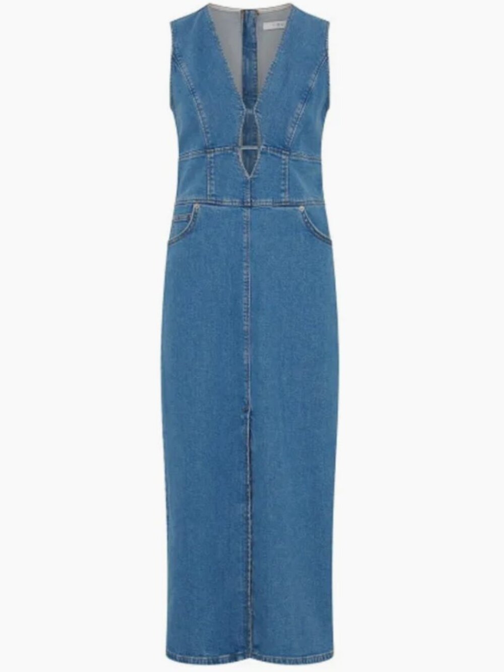 IRO Alba Long Cut Out Denim Dress Size 34 / US 2 NWT